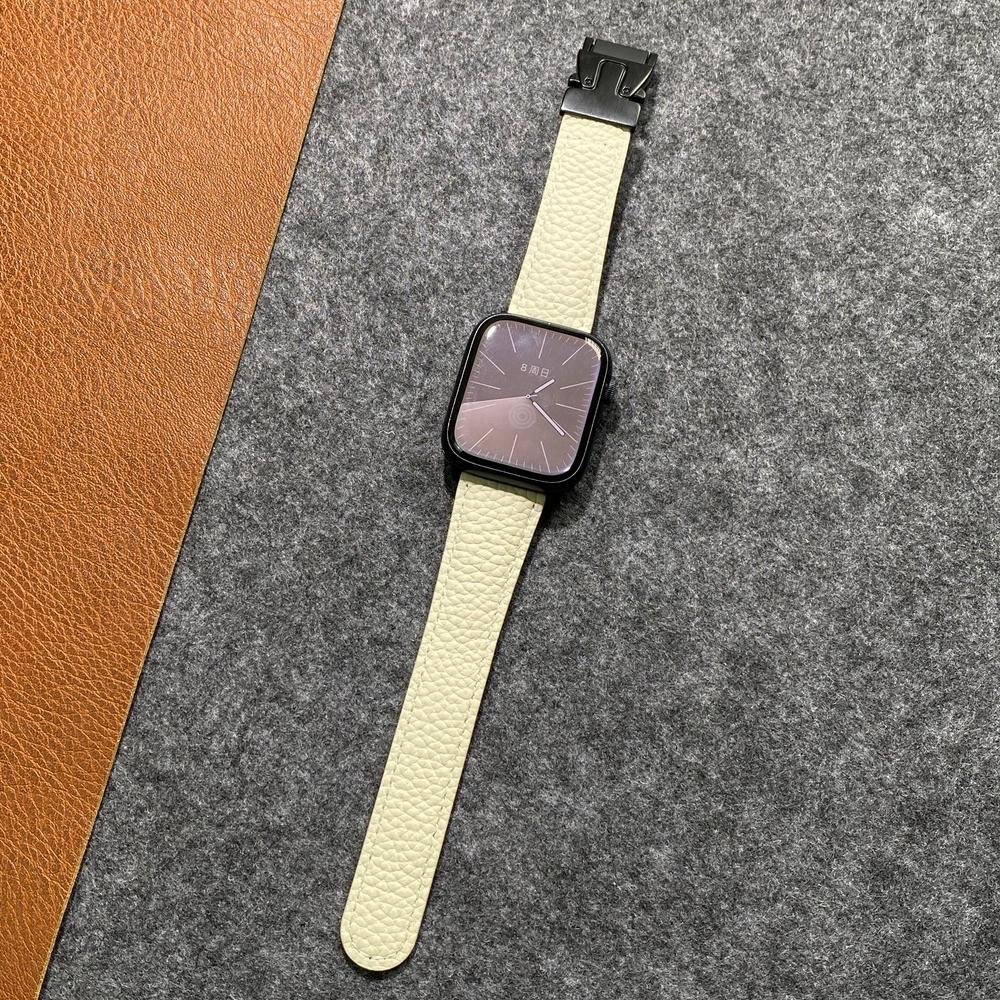 Magnetic Buckle Leather Strap For Apple Watch - Image 3