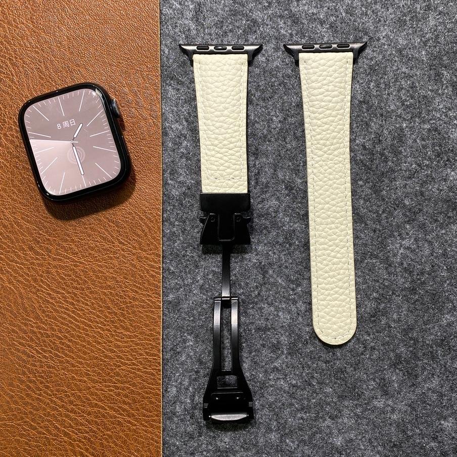 Magnetic Buckle Leather Strap For Apple Watch - Image 5