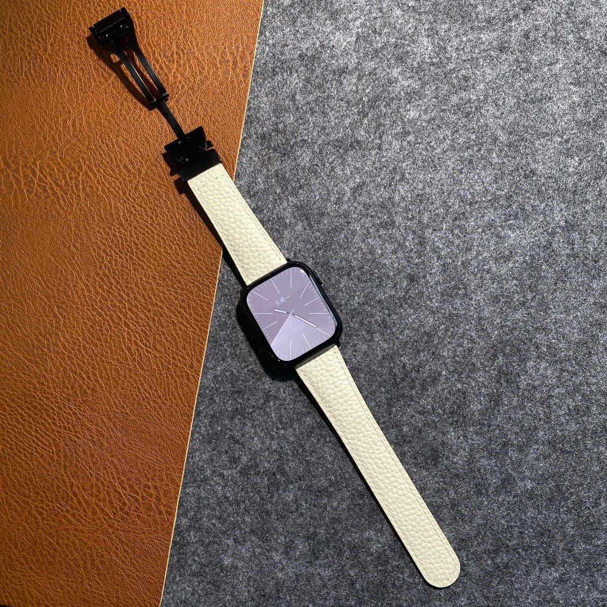 Magnetic Buckle Leather Strap For Apple Watch - Image 4